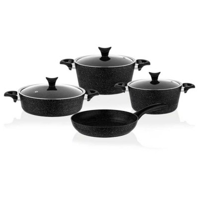Taç Master Cook 7 Parça Granit Tencere ve Tava Seti Tencere, Tava, Seti