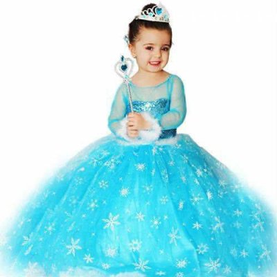 TARLATANLI ELSA KOSTÜMÜ, KARLAR ÜLKESİ ANNA KOSTÜMÜ, KIZ ÇOCUK ELBİSESİ